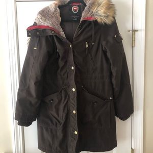 Winter coat with furry hood